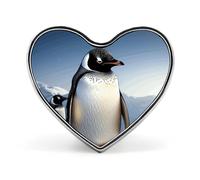 Badge pingouin en forme de cœur, joli porte-badge d'identification pour woker, broche en métal, épinglettes en forme de cœur d'amour pour homme et femme, cadeau de médecin, accessoires de manteau