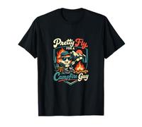 Badge Pretty Fly Campfire Guy Camping Mountain T-Shirt