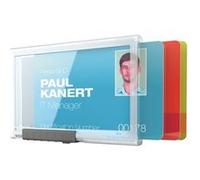 Badge Pushobox trio Durable pour cartes 54 x 85 mm - Boîte de 10 - Translucide G