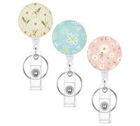 Badge Reel, 3-Piece Clear Window Holder, Quick Access Retraction Clip, Work Accessory, Nurse Teacher Student Volunteer Wallet Neck Waist