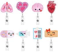 Badge Reel,8pcs Badge Holders With Retractable Clip,Nurse Badge Holder Retractable Badge Holders For Doctors And Staff Student Gift