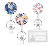 Badge Reels - Retractable Vertical Clip 3-Pack, Key Chain Extender | Ideal For Women, Boys, Girls, Teens, Youth, Son, Daughter, Family, Teachers, School, Travel, Outdoor, Indoor, ID Badge Holder