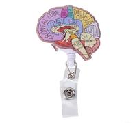 Badge rétractable avec motif anatomique, clip rotatif à 360° pour cœur, poumon, cerveau, corde extensible jusqu'à 60,5 cm, idéal pour médecins, soignants, enseignants, 1 pièce (rain)