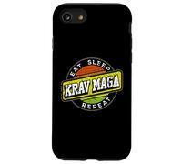 Badge rétro « Eat Sleep Krav Maga Repeat » Coque pour iPhone SE (2020) / 7/8