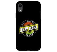 Badge rétro « Eat Sleep Krav Maga Repeat » Coque pour iPhone XR