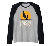 Badge rétro Eat Sleep Windsurf Repeat Addict Tribe Manche Raglan