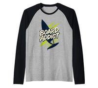 Badge rétro Eat Sleep Windsurf Repeat Addict Tribe Manche Raglan