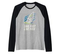 Badge rétro Eat Sleep Windsurf Repeat Addict Tribe Manche Raglan