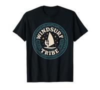 Badge rétro Eat Sleep Windsurf Repeat Addict Tribe T-Shirt