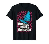 Badge rétro Eat Sleep Windsurf Repeat Addict Tribe T-Shirt