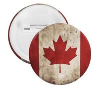 Badge rétro en métal rond en forme de drapeau du Canada, broche légère pour sac à dos, épingles à boutons tendance pour chemises, vestes, châle, manteau, unisexe, 5PCS, Fer blanc, épingles rondes en