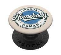 Badge rétro Vintage introverti Homebody Indoor Human PopSockets PopGrip Adhésif