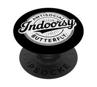 Badge rétro Vintage introverti Homebody Indoor Human PopSockets PopGrip Adhésif