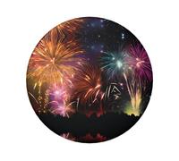 Badge rond 3D en forme de feu d'artifice - Design en fer blanc durable avec impression sur un seul côté, parfait pour les cadeaux personnalisés et la décoration de vêtements, taille unique