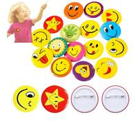 Badge Rond 40 Pièces Badge Smile Pins Badges avec Épingle,Smile Badges Métal Ronds Souriants Forfait Individuel Smile Épingles à pour Décoration de vêtements les Étudiants