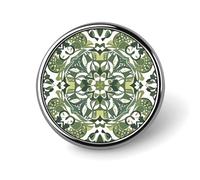 Badge rond à motif décoratif vert personnalisé en métal pour vêtements, sacs, chapeaux, broches imprimées humoristiques, accessoires de décoration de fête, accessoires pour homme et femme