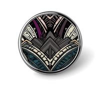 Badge rond à motif géométrique art déco personnalisé en métal pour vêtements, sacs, chapeaux, broche imprimée humoristique, décoration de fête, accessoires pour homme et femme