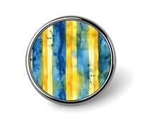 Badge rond à motif jaune et bleu pour homme et femme, durable et élégant, badges en métal léger pour chemises, vestes, chapeaux