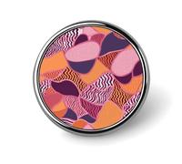 Badge rond à motif rose et orange mignon en émail broche bouton broche personnalisée vêtements décoration unisexe porte-badge chapeaux sacs chemises décoration