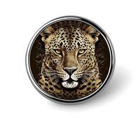 Badge rond à motif tête de léopard pour homme et femme, durable et élégant, badges en métal léger pour chemises, vestes, chapeaux
