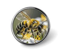 Badge rond abeille pour homme et femme, durable et élégant, badges en métal léger pour chemises, vestes, chapeaux