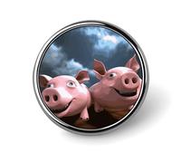 Badge rond amusant 3D en forme de cochon mignon pour chapeaux, vestes, décoration, vêtements, bijoux, accessoires pour cadeau de fête de mariage