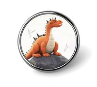 Badge rond amusant en forme de dragon personnalisé - Broche en fer blanc léger et durable pour chapeau, vêtements, sac à dos, épingles décoratives, circulaire, alliage d'aluminium