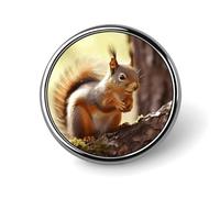 Badge rond amusant en forme d'écureuil mignon pour chapeaux, vestes, décoration personnalisée, accessoires de bijoux pour fête de mariage
