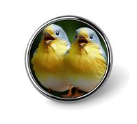 Badge rond amusant en forme d'oiseau pour homme et femme, durable et élégant, badges en métal léger pour chemises, vestes, chapeaux