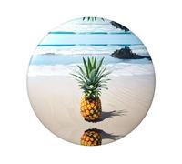 Badge rond Ananas By The Sea - Design en fer blanc durable avec impression sur un seul côté, parfait pour les cadeaux personnalisés et la décoration de vêtements, taille unique