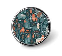 Badge rond animaux scandinaves mignon émail broche bouton broche personnalisée vêtements décoration unisexe porte-badge chapeaux sacs chemises décoration