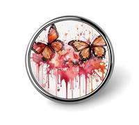Badge rond aquarelle motif papillon pour homme et femme, épingles à revers élégantes et durables, badges métalliques légers pour chemises, vestes, chapeaux