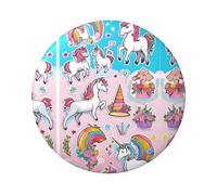 Badge rond arc-en-ciel - Design en fer blanc durable avec impression sur un seul côté, parfait pour les cadeaux personnalisés et la décoration de vêtements, taille unique