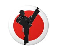 Badge rond au design Taekwondo - Design en fer blanc durable avec impression sur un seul côté, parfait pour les cadeaux personnalisés et la décoration de vêtements, taille unique