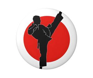 Badge rond au design Taekwondo - Design en fer blanc durable avec impression sur un seul côté, parfait pour les cadeaux personnalisés et la décoration de vêtements, taille unique