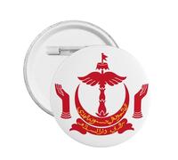 Badge rond avec blason du Brunei - Emblème Brunei - Décorations brunéiennes, L, Plastique