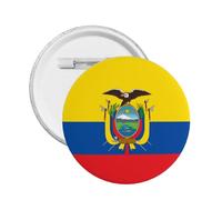 Badge rond avec inscription « I Stand » avec motif drapeau équatorien, Small, Plastique