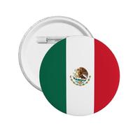Badge rond avec inscription « I Stand » avec motif drapeau mexicain, L, Plastique