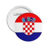 Badge rond avec inscription « I Stand » (Croatie) - Motif drapeau croate, M, Plastique