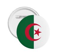 Badge rond avec inscription « I Stand » - Motif drapeau algérien, M, Plastique