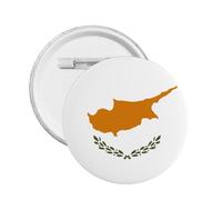 Badge rond avec inscription « I Stand » - Motif drapeau chypriote, M, Plastique