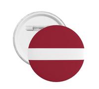 Badge rond avec inscription « I Stand » - Motif drapeau de la Lettonie, M, Plastique