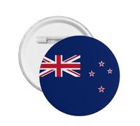 Badge rond avec inscription « I Stand » - Motif drapeau de la Nouvelle-Zélande, M, Plastique