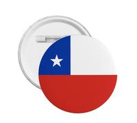 Badge rond avec inscription « I Stand » - Motif drapeau du Chili, Small, Plastique
