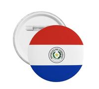 Badge rond avec inscription « I Stand » - Motif drapeau du Paraguay, M, Plastique