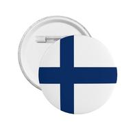 Badge rond avec inscription « I Stand » - Motif drapeau finlandais, L, Plastique
