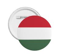 Badge rond avec inscription « I Stand » - Motif drapeau hongrois, L, Plastique