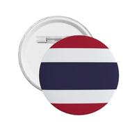 Badge rond avec inscription « I Stand » - Motif drapeau thaïlandais, Small, Plastique