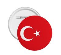 Badge rond avec inscription « I Stand » - Motif drapeau turc, L, Plastique