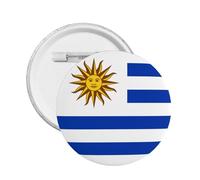 Badge rond avec inscription « I Stand » - Motif drapeau uruguayen, Small, Plastique